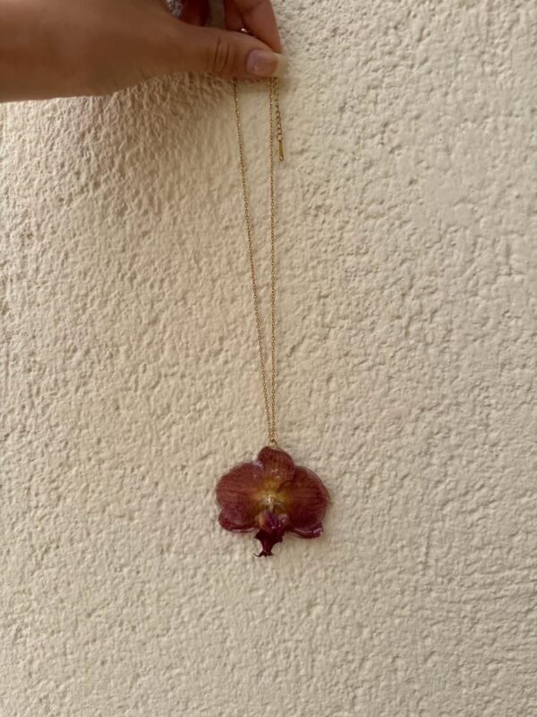 Collar Phalaenopsis rojo oscuro